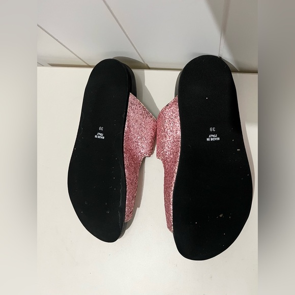 Gallucci  made in Italy slip on sandals size 39 US 9 Pastel Pink glitter - Picture 7 of 9